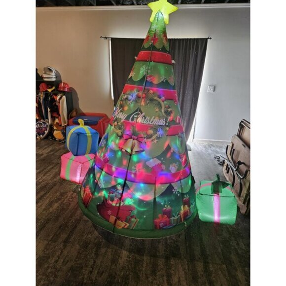 🆕 7 FT Christmas Inflatable Santa Claus Outdoor Gift Bag Blow up LED Decoration - Picture 2 of 7